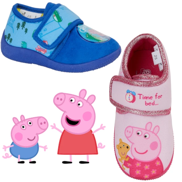 Pantofole camera da letto bambini Peppa Pig George rosa blu ragazze ragazzi bambini 7 t