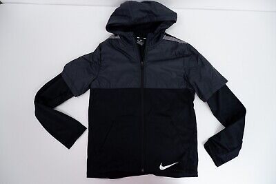 Nike Boys Gym Sports Jacket Size Large 12-13 Yrs Black Full Zip Up