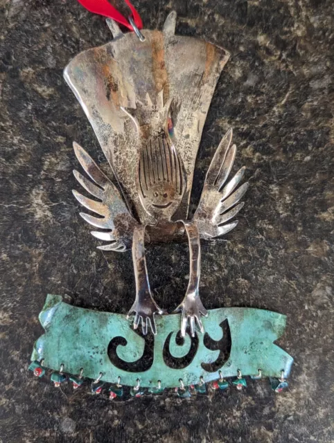 Sterling Silver Falling Angel Ornament By Emilia Castillo - Turquoise - Joy