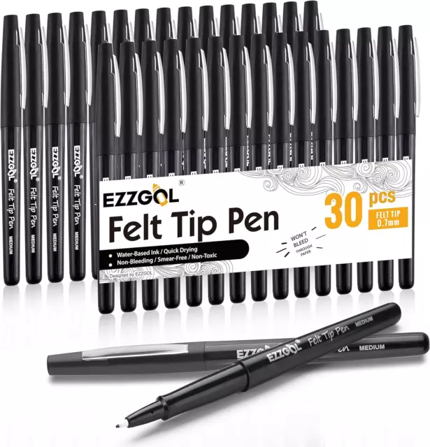 Inc Optimus Pack of 9 Fine Point Pen Felt Tip Pens Bright Assorted Colors