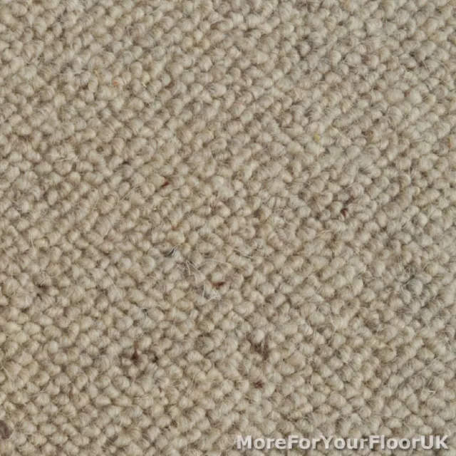 Sample - Beige Grey 100% Wool Berber Loop Carpet