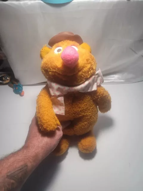 Vintage 1970s  Fisher Price - Fozzie Bear 14" Plush Muppets Jim Henson w Hat