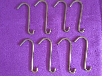 Vintage Solid Copper Heavy Duty S Hooks, Aged Patina Lot of 8