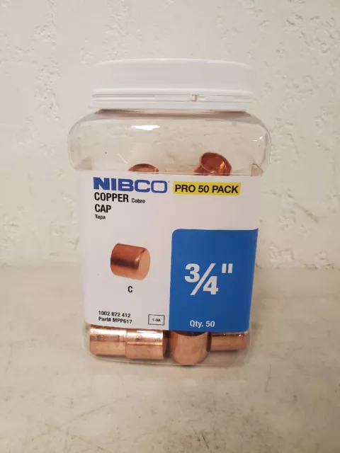 *NEW* NIBCO  3/4 in. x 3/4 in. Copper Tube Cap Fitting Pro Pack (50-Pack)