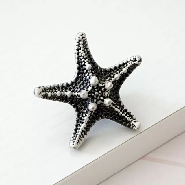 Starfish Antique Silver Dresser Knob Drawer Knobs Kitchen Cabinet Sea Star