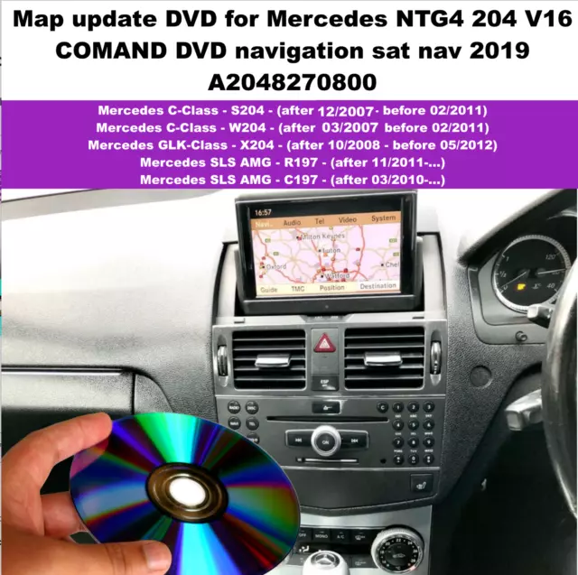 Kartenupdate für Mercedes NTG4 204 V16 COMAND DVD Navigation Sat Nav 2019