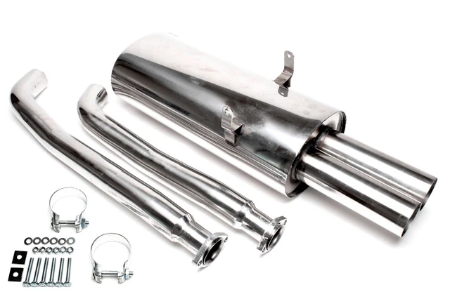 Sistema di scarico 2x76 mm a coda dritta, adatto per BMW E36 6 cilindri