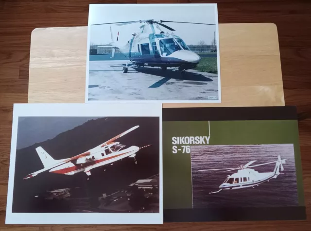  Vintage Lot of 39 Helicopter Airplane MBB Sikorsky Piper Color '50-'80s Photos