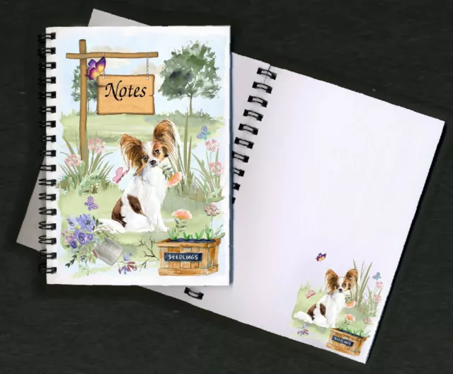 Papillon Butterfly Dog Notebook/Notepad + small image on every page by Starprint