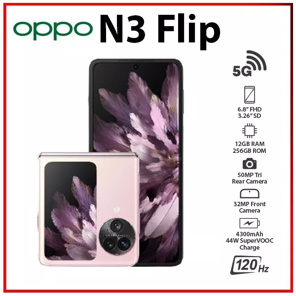 OPPO Find N3 Flip 5G 12GB+256GB PINK GLOBAL Ver. Dual SIM Android Mobile Phone