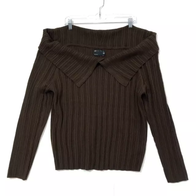 asos Design Curve Split Cowl Neck Sweater Womens Sz 22 Brown Pullover UK26 EU54