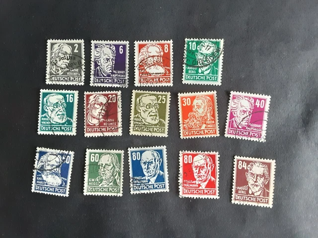 DDR Mi Nr 327-330, 332-341,alles gestempelt,siehe Photos, verschied Papiersorten