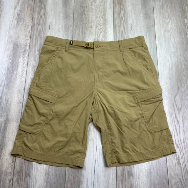 REI Co-Op Shorts Mens 36 Beige Cargo Belted Outdoors Hiking Stretch Relaxed Men