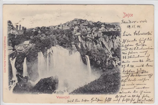 AK Jajce, Wasserfall, Bosnien, 1901