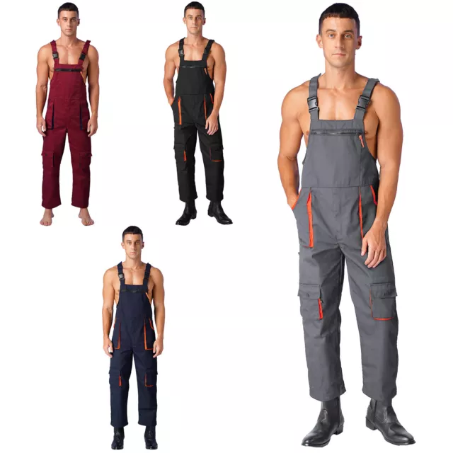 Herren Overalls Mode Verschleißfest Arbeitskleidung Bodysuit S-4XL Hosen Brace