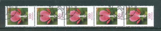 BRD / Bund Rollenmarken Blumen - Mi-Nr. 2547 gestempelt - 5er Streifen