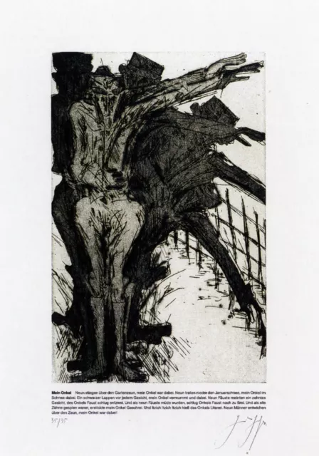 Günter Grass handsigniert nummeriert "Mein Onkel" 9/35 84 x 59,4 cm