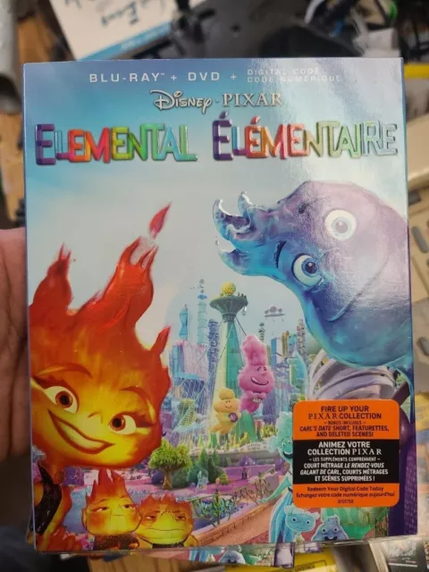 Disney Pixar Elemental BLU RAY Movie w/slipcover (2023) BRAND NEW!!