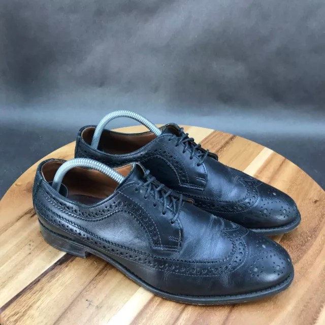 Allen Edmonds Boardwalk Black Leather Wingtip Oxfords Dress Shoes Mens Size 8.5