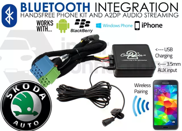 CTABBT003 SKODA OCTAVIA Bluetooth adattatore streaming musicale vivavoce AUX  iPhone EUR 103,61 - PicClick IT