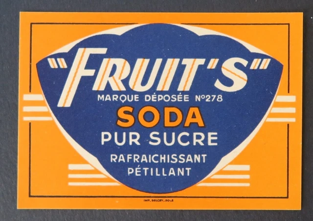 Vieille étiquette Publicitaire SIROP D'ORANGE FANTAISIE - Super Déco Vintage