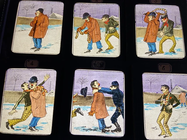Coffret Lanterne Magique Ancienne Début XXe Avec Plaques - Tôle Et Laiton