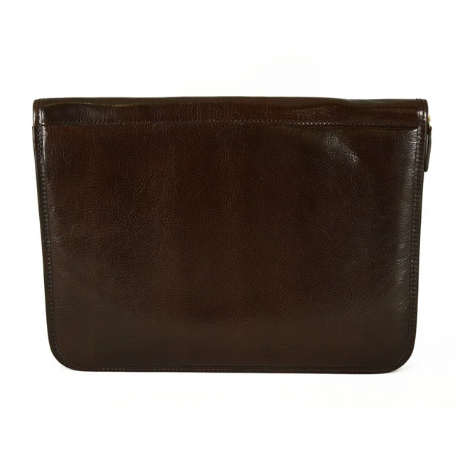 Porte-Documents Cuir Véritable Malcolm - Organiseur A4 Vintage Marron