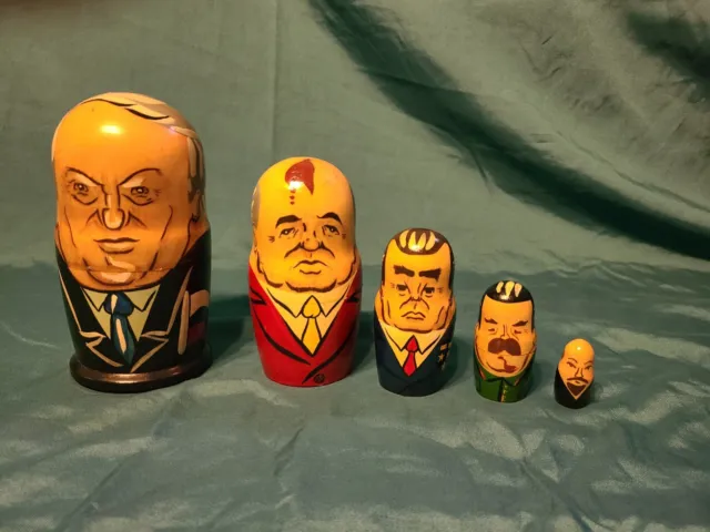 Russian Soviet Leaders Nesting Dolls  Set of 5 Soviet Leaders