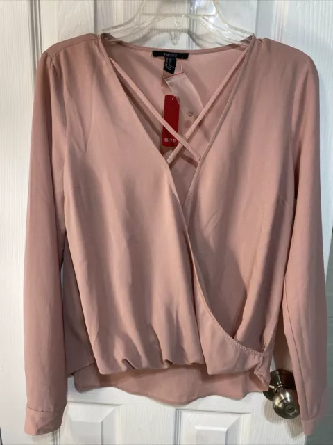 NWT forever 21 ladies small blouse shirt dusty pink