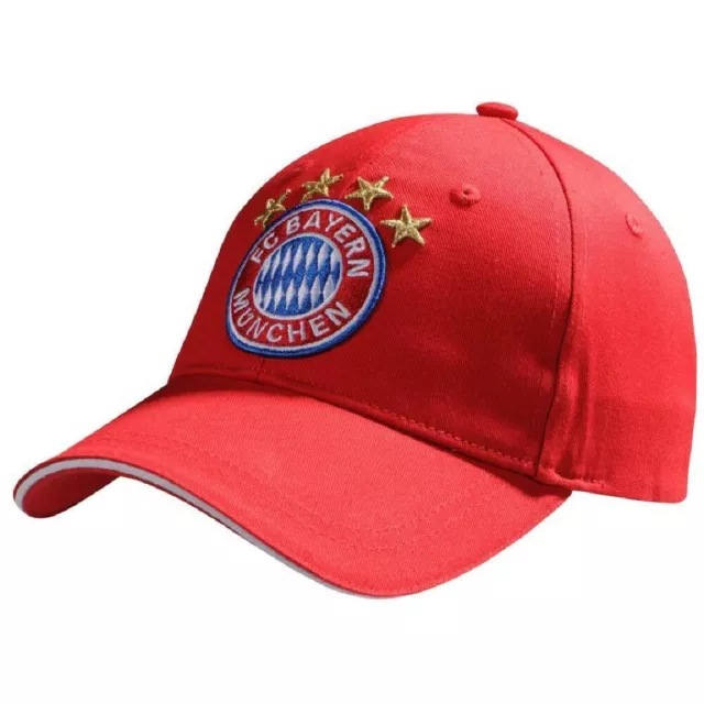 Cappello FC BAYERN MUNCHEN Ufficiale con Visiera Colore Rosso  Regolabile