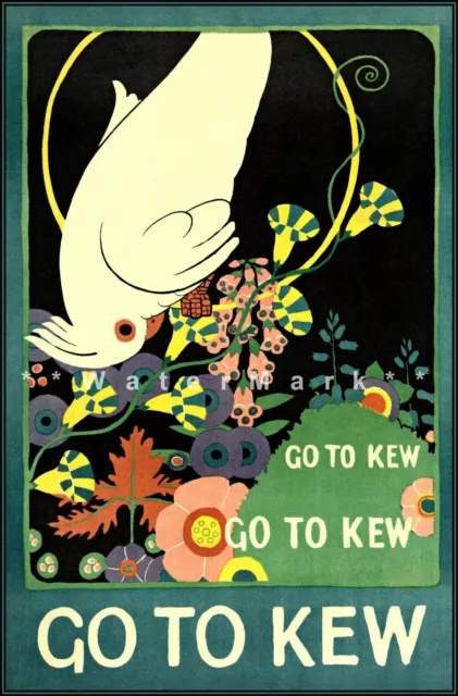 Go To The Kew 1924 Natural History Museum London Vintage Poster Print Retro Art