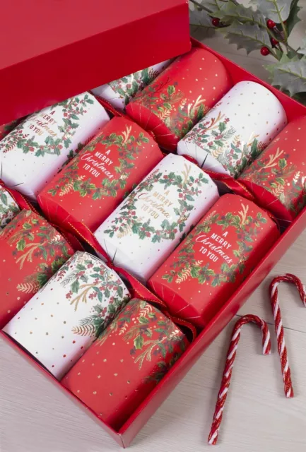 Paquete de 8 galletas navideñas premium tradicionales rojas y blancas ecológicas de lujo 2