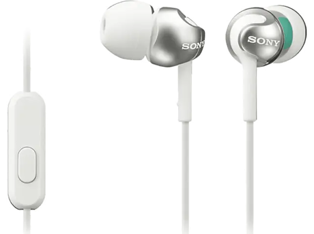 Auriculares de botón - Sony MDR-EX110APW.CE7, Con micrófono, 103dB, Especial An