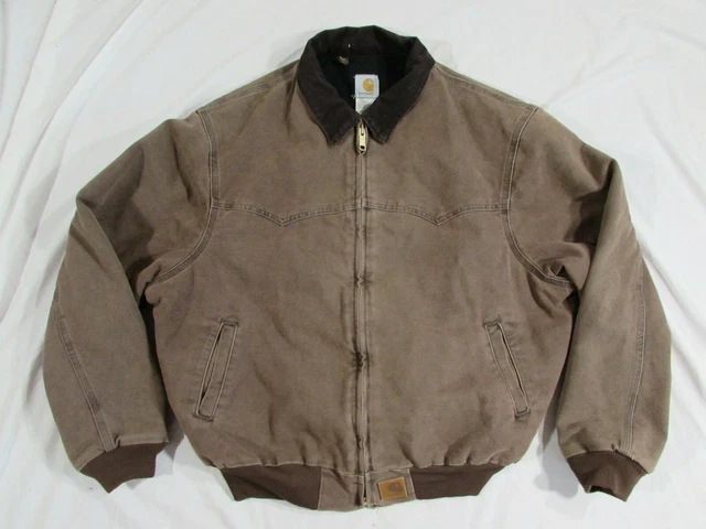 VTG CARHARTT J14 CHT Quilted Lined Duck Santa Fe Western Work 