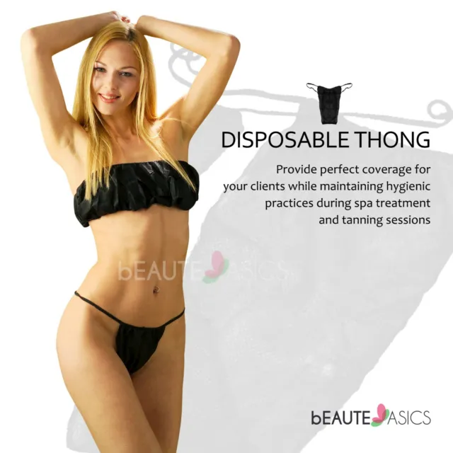 60-Pc Disposable Spa Thong Bikini Panties for Tanning, Waxing, Travel (DP105Rx5) 2