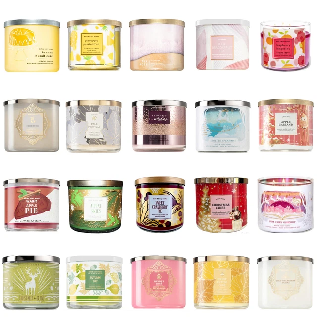 BATH AND BODY Works Large Scented 3 Wick Candle For, (Summer & 2023) UK