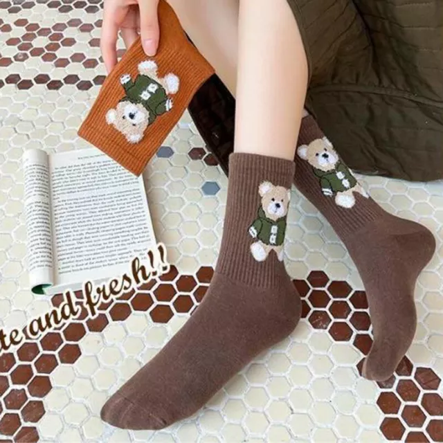 Outdoor Bear Socks Women Mid-Calf Socks Curry Color Autumn And Winter Outer W F1