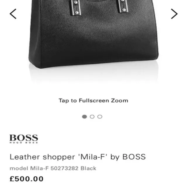 HUGO BOSS Mila Black leather Double handle bag purse business carry-all 2