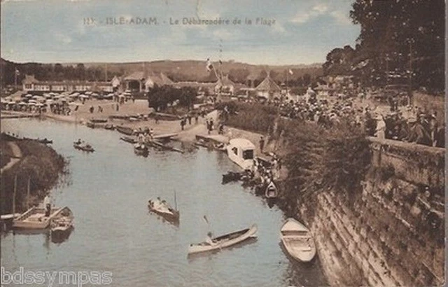 Cpa 95 Ile Adam. Le Debarcadere De La Plage. N° 123. Animee ..Tbe