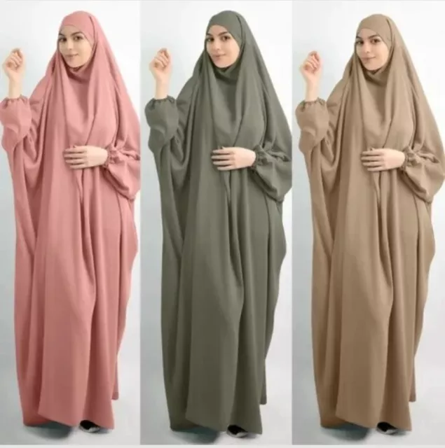 Muslim Robe One Piece Abaya Khimar Kaftan Prayer Dress Jilbab Modest Hijab Abaya