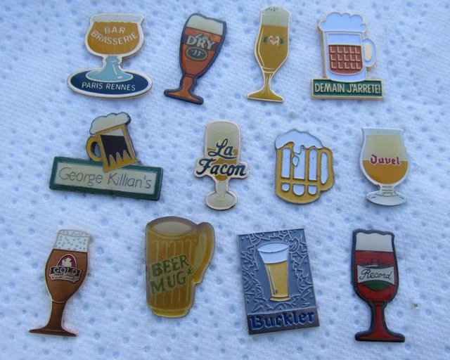 Lot De 12 Pin's Verre Et Chope A Biere