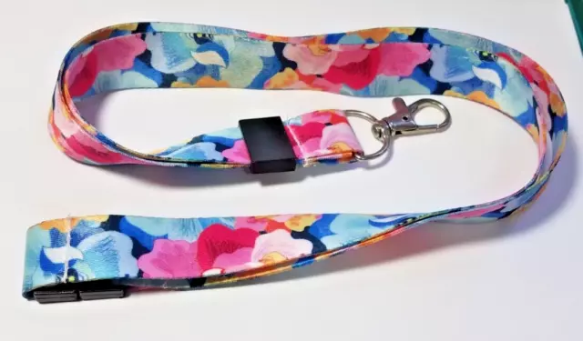 Souvenir Floral Flower Design  Lanyard 18" Length Collectible Multi-Color