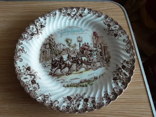Grand Plat Plat  Porcelaine Anglaise Johnson Brothers Coaching Scenes