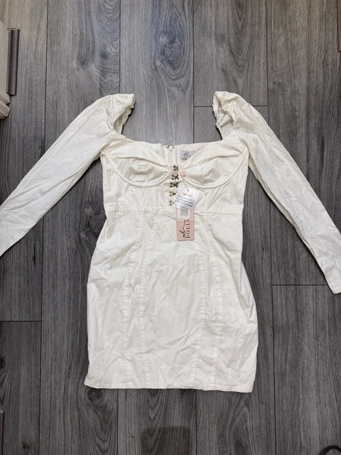 chinese dress ladies Ivee Off Shoulder Long Sleeve Mini Dress | Cream | Womens main image 1