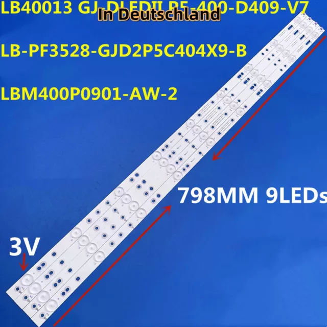 4stk LED-Streifen für 40PF5650 40PFF5655 BDM4065UC 40PFK4509 40PUT6400 40PFT5300