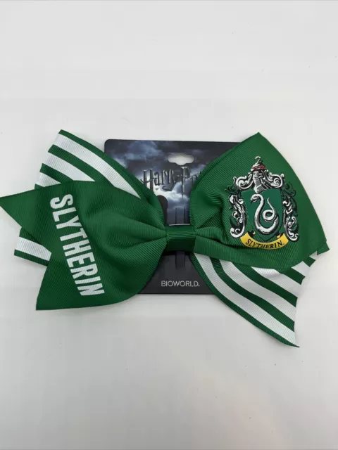 Harry Potter Hair Bow Clip Green Slytherin Logo Hogwarts Wizard Costume Cosplay