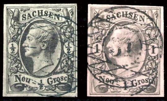 1855, Altdeutschland Sachsen, 8-9, gest. - 1597810