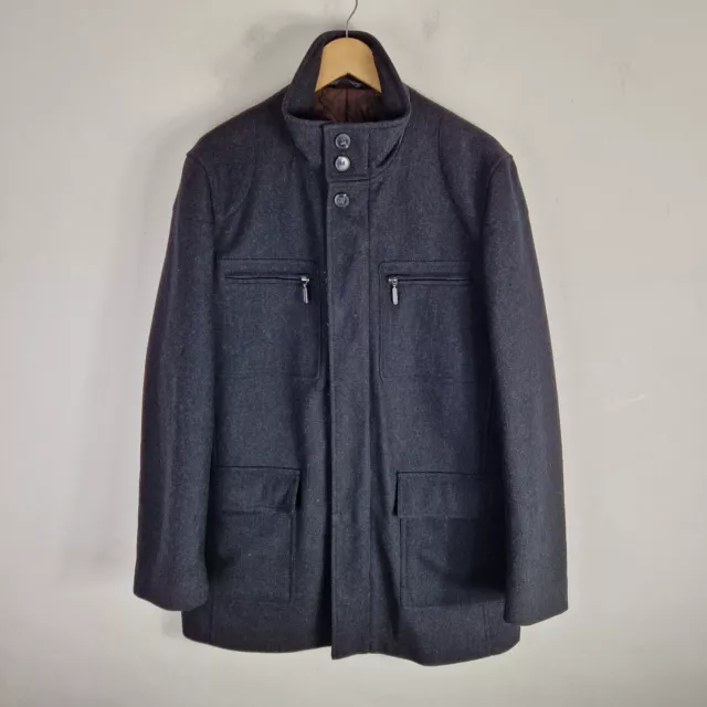 M S COLLEZIONE MENS Funnel Neck Overcoat Chest 38 40 Black Wool Trench Coat 33.00 PicClick UK