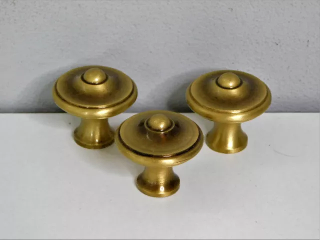 Lot de 3 Poignée de meuble Ø30mm Bouton Lyonnais en Laiton Massif,Tiroir Porte