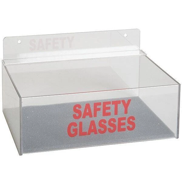 ZORO SELECT Saf Glss Hldr, Tray, Clr, Acryl, Wall Mtg, 3TCA7